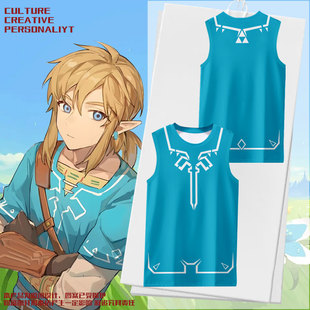 塞尔达传说王国之泪林克英杰服COS冰丝速干背心男士学生无袖T恤衫