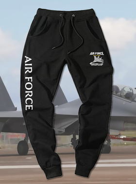 空军歼20战斗机J16D飞机航展运20军迷束小脚裤卫裤子男女休闲长裤