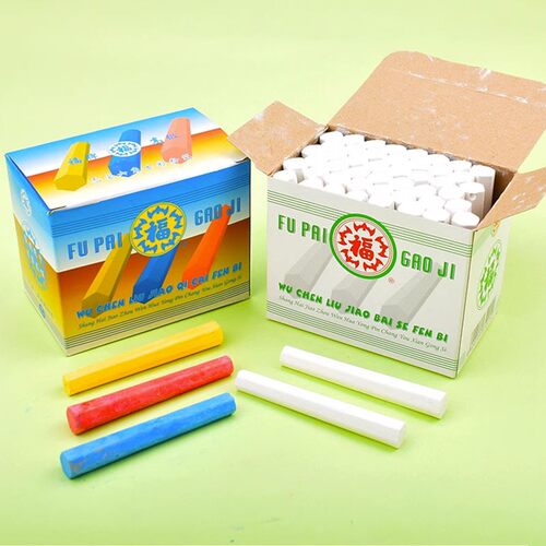 福牌50盒 白色彩色六角有尘粉笔 学校教学粉笔 白彩绘画记号粉笔
