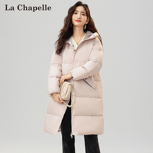 拉夏贝尔羽绒服女2023冬季新款设计感时尚中长款连帽保暖厚外套