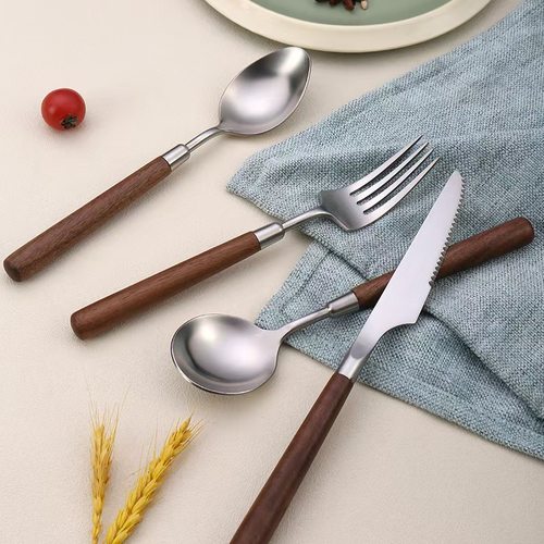 黑胡桃木304不锈钢餐具