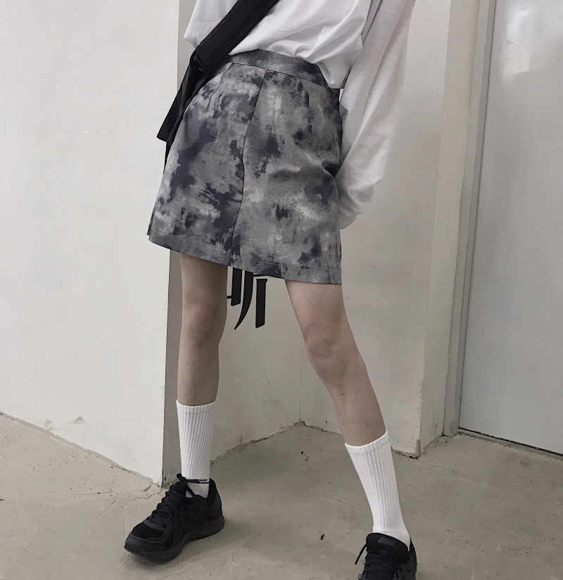 原宿風女裝不規則扎染半身裙高腰顯瘦A字短裙
