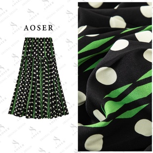 AOSER长裙休闲风A字摆半身裙波点条纹百搭显瘦女装 半身裙1819