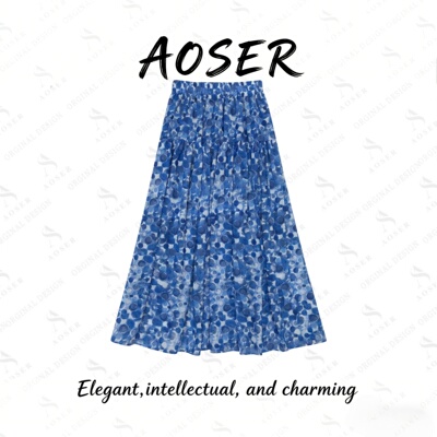 AOSER时尚百搭A字中长显瘦半身裙