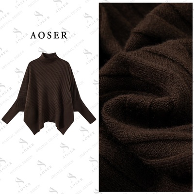 AOSER时尚百搭潮流宽松休闲风立领套头厚款针织衫女装95177
