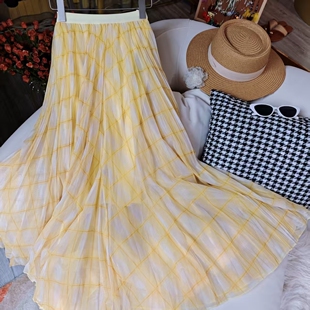 AOSER宽松显瘦半身裙方格裙百搭5168