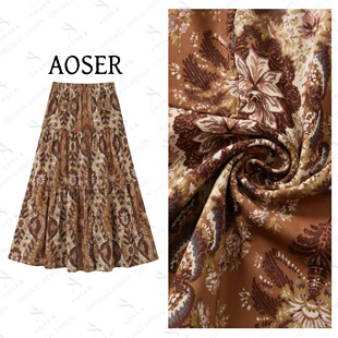 宽松显瘦百搭沙滩大摆A字半身裙日常休闲风女装 印花301 时尚 AOSER