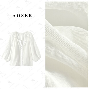 设计感简约宽松百搭减龄单排扣纯色衬衫 法式 女8798 新款 AOSER