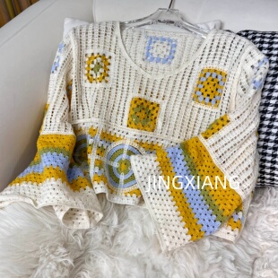 显瘦3130 防晒开衫 女长袖 AOSER毛衣宽松型度假风复古空针织衫