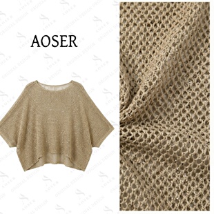 女9219 针织衫 AOSER时尚 洋气慵懒镂空显瘦宽松百搭蝙蝠袖