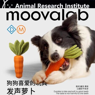 MoovaLab狗玩具磨牙棒胡萝卜宠物洁牙健齿解闷耐咬球橡胶棒状玩具