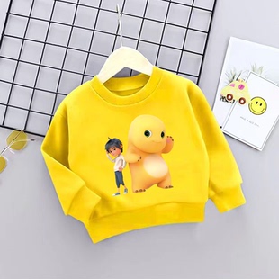 儿童加绒/不加绒卫衣男女童秋冬上衣中大童舒适百搭长袖卫衣外套