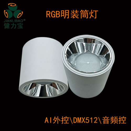 健力宝RGBWAI语音变色筒灯