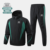 跑步健身两件套 连帽夹克外套束脚卫裤 灰刺运动休闲套装 男春秋薄款