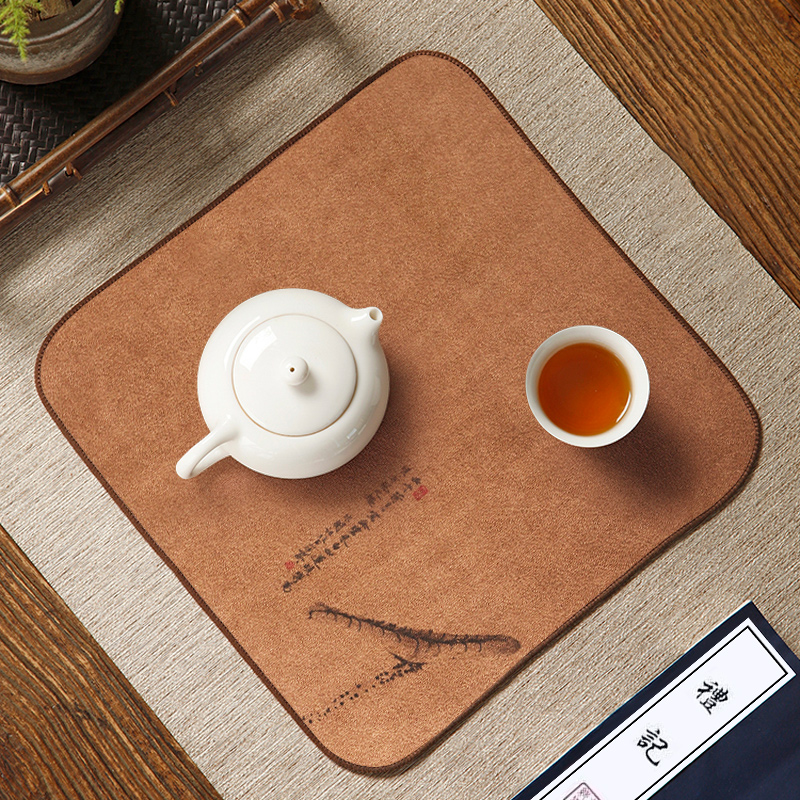 棉麻茶巾陶立方吸水茶席