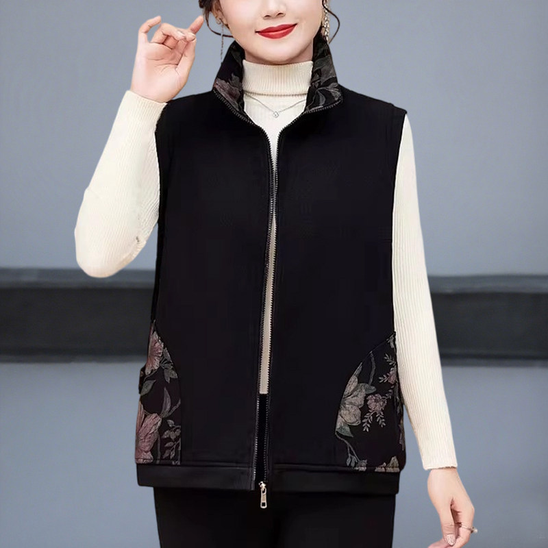 中年妇女加肥加大码胖妈妈冬装加绒马甲外套200斤奶奶坎肩老年人