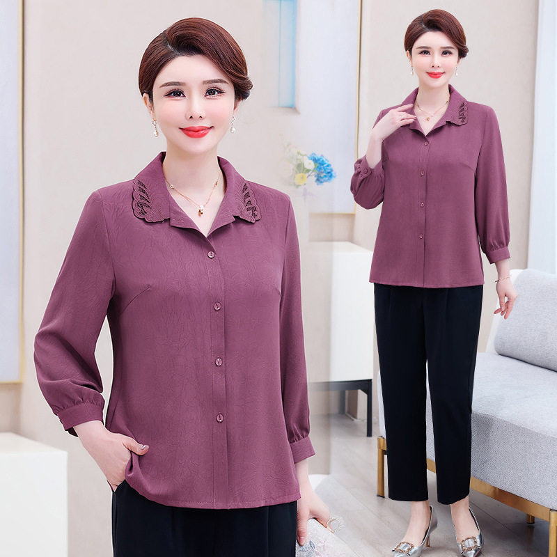 中老年人夏装新款特加肥加大码女装衬衫200斤胖妈妈衣服宽松上衣