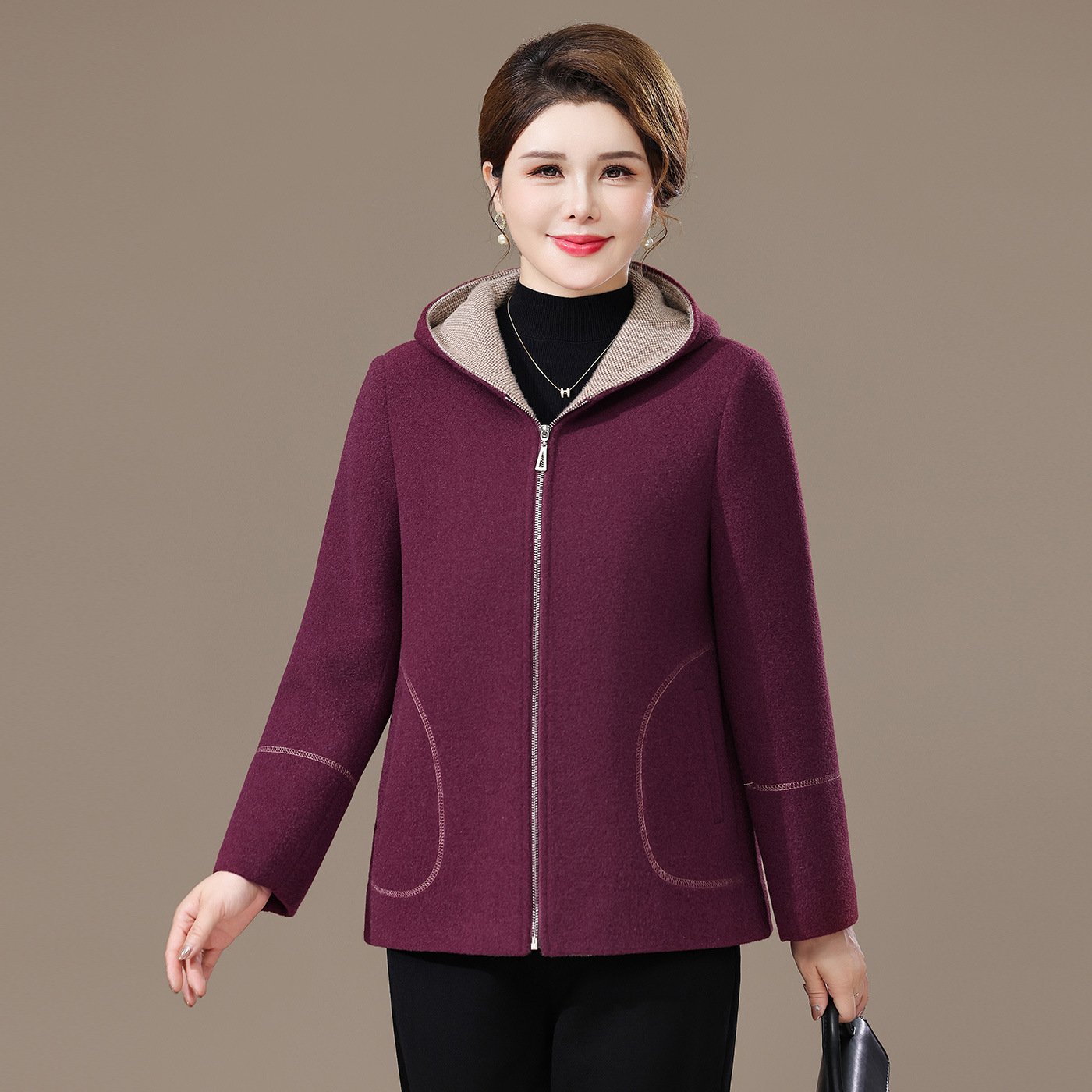 加肥加大秋冬装毛呢外套