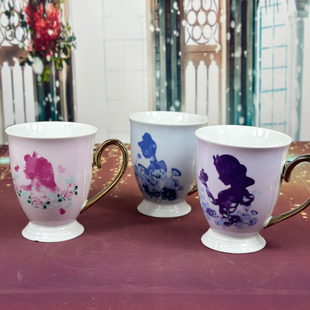 出口陶瓷迪士尼可爱卡通白雪公主马克杯牛奶茶杯咖啡杯家用餐具