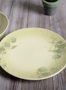 外贸订单陶瓷pfaltzgraff格拉芙手绘餐具家用装饰平盘8.5寸牛排盘
