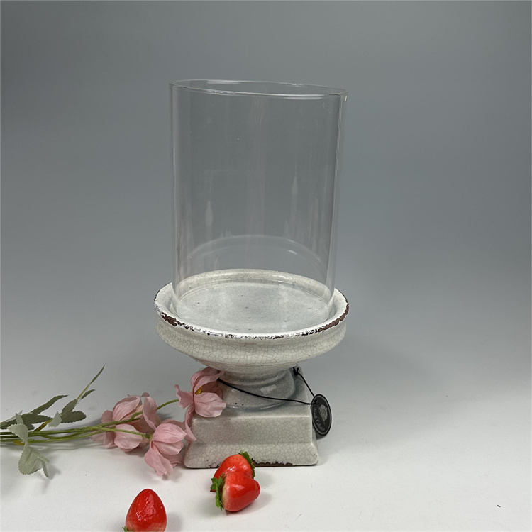 陶瓷冰裂纹干花花瓶烛台