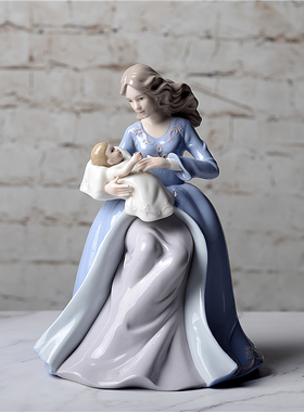 母亲节原单手绘陶瓷