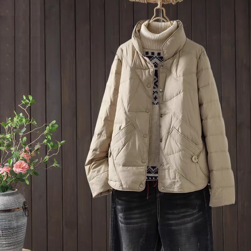 2025冬季新款宽松显瘦轻薄短款羽绒服女保暖大码妈妈外套反季清仓