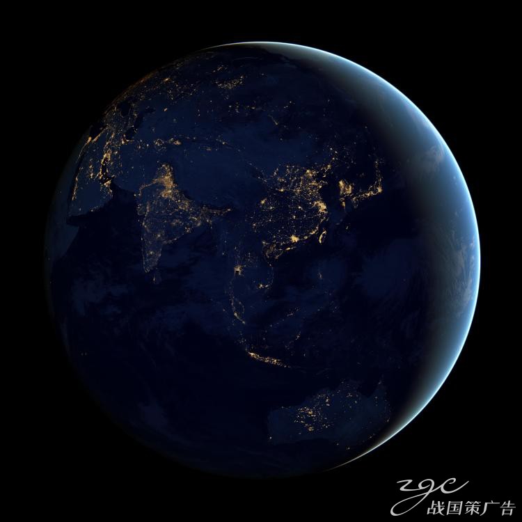 定制我们的星球 卫星实拍地球夜晚 灯光地球夜晚照片光芒宇宙绚丽