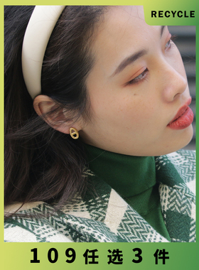 RECYCLE / 猪鼻子耳钉 小巧ins冷淡港风法式复古金属简约百搭耳环