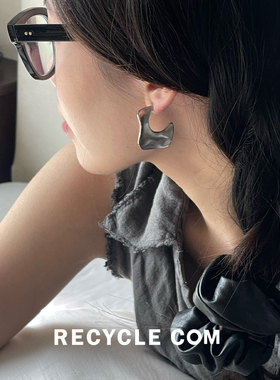 RECYCLE / 夸张几何耳环 欧美气质简约个性三角金属ins冷淡风耳饰