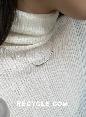 RECYCLE / 小方块项链 S925银链百搭日韩小众冷淡风设计感锁骨链