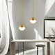 北欧设计师卧室床头黄铜吊灯美式 饰吧台餐厅店铺玻璃圆球灯 复古装