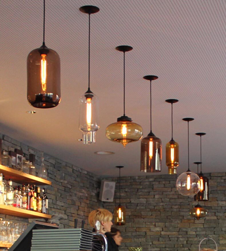 美式现代简约客厅餐厅吧台咖啡厅复古个性创意店铺单头玻璃小吊灯