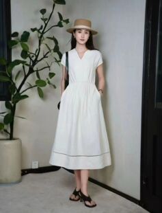 【商场同款】2026夏季新款绢麻绸长款连衣裙