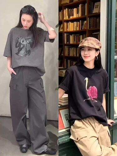 【商场同款】夏季新品动物印花短袖T恤