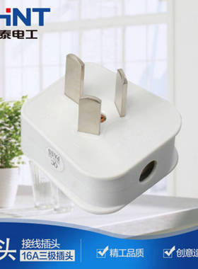 (10只装) 正泰插头NEA7-311 16A扁插头三极三孔接线板插头 套装