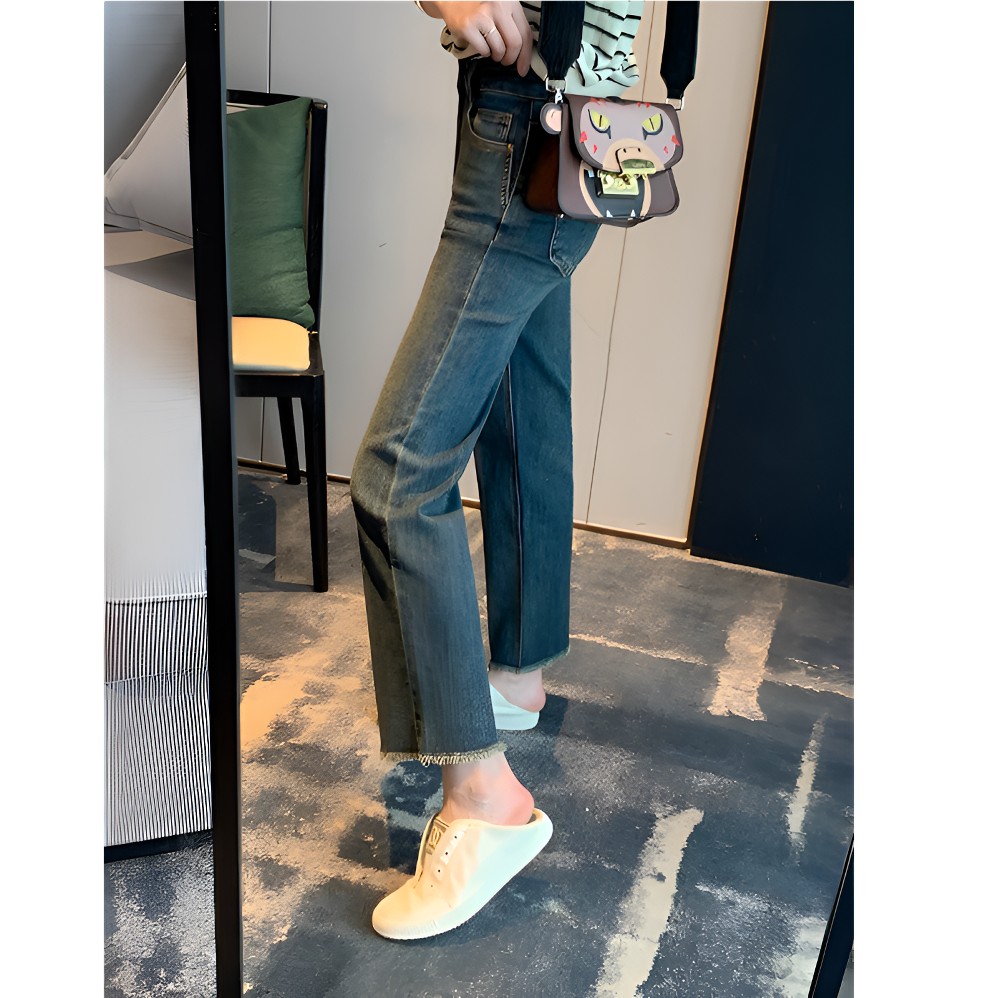 2025秋款小个子百搭高腰遮肉显瘦烟管裤法棍裤直筒烟管裤九分裤