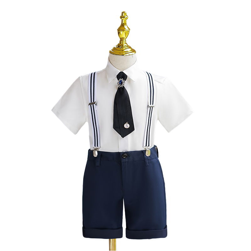 喜绒兔儿童西装礼服背带裤套装