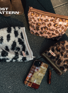 双成记复古豹纹圈圈纱化妆包收纳包迷你旅行分装包