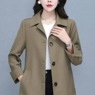中老年人女装春秋季洋气风衣外套2026新款4050岁妈妈时尚气质上衣