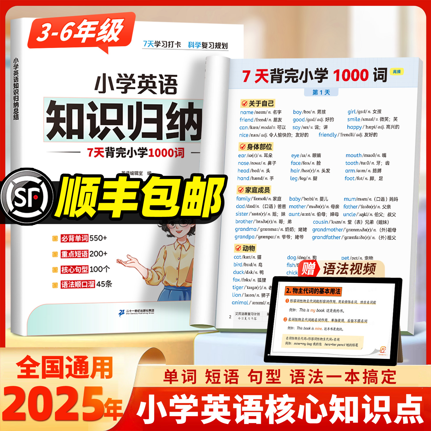 2025小学英语单词汇总表语法大全