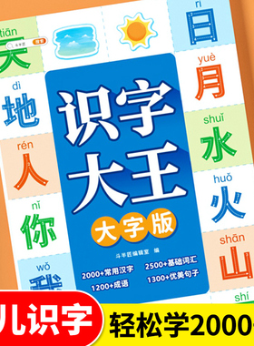 【斗半匠】识字书幼儿认字幼儿园学前识字大王大字版儿童小学生一年级上册下册生字识字表3000字幼小衔接挂图卡片启蒙1000字大全