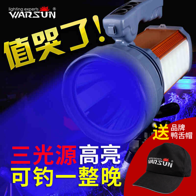 沃尔森钓鱼夜光灯强光超亮蓝光夜钓灯神器氙气w大功率鱼灯钓1000