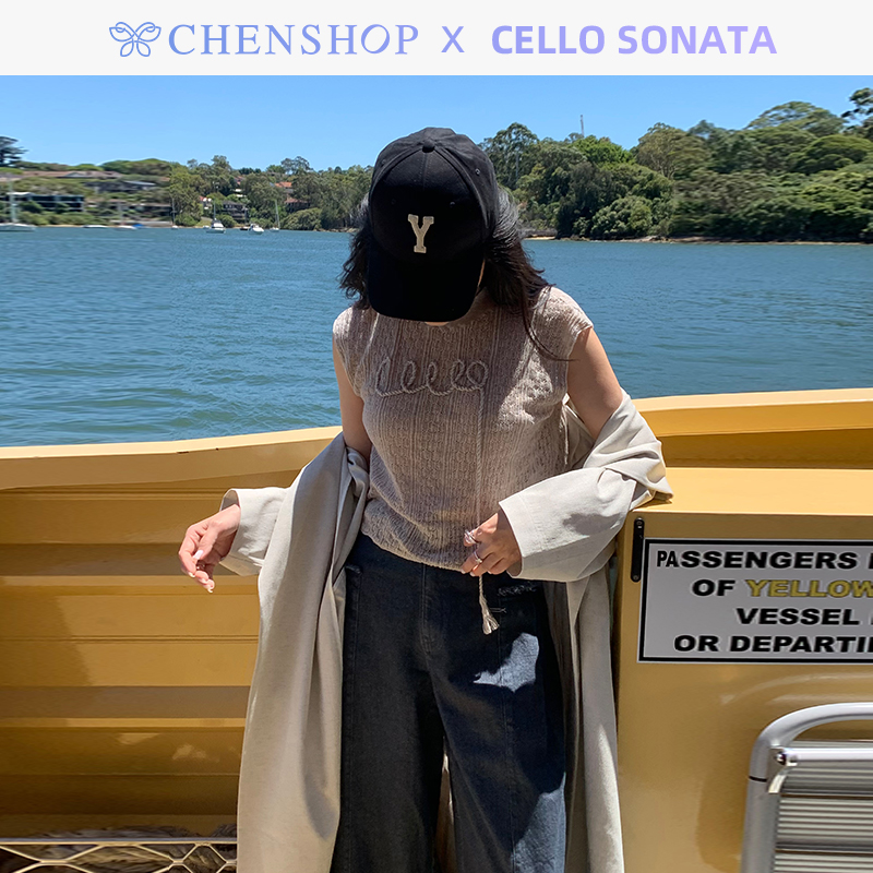 logo针织上衣CelloSonata百搭