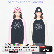 动物园漫游长款 Howwell时尚 上衣百搭女CHENSHOP设计师品牌 t恤长袖