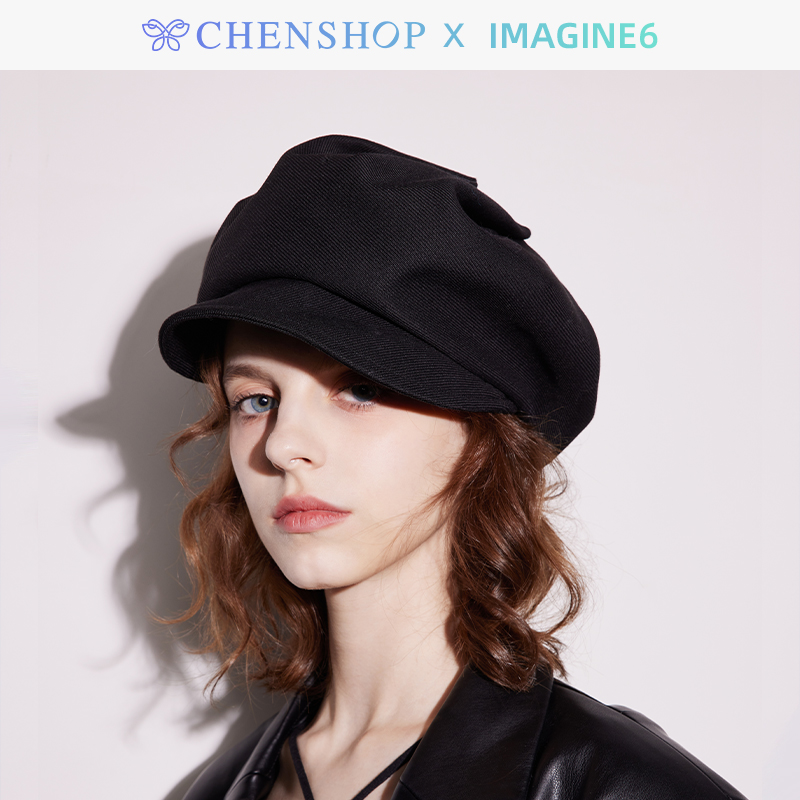 imagine6时尚甜美褶皱结构贝雷帽画家帽百搭CHENSHOP设计师品