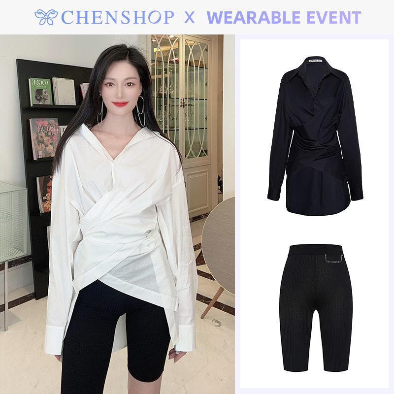 wearable event大廓型包裹式衬衣针织裤骑行裤chenshop设计师品牌