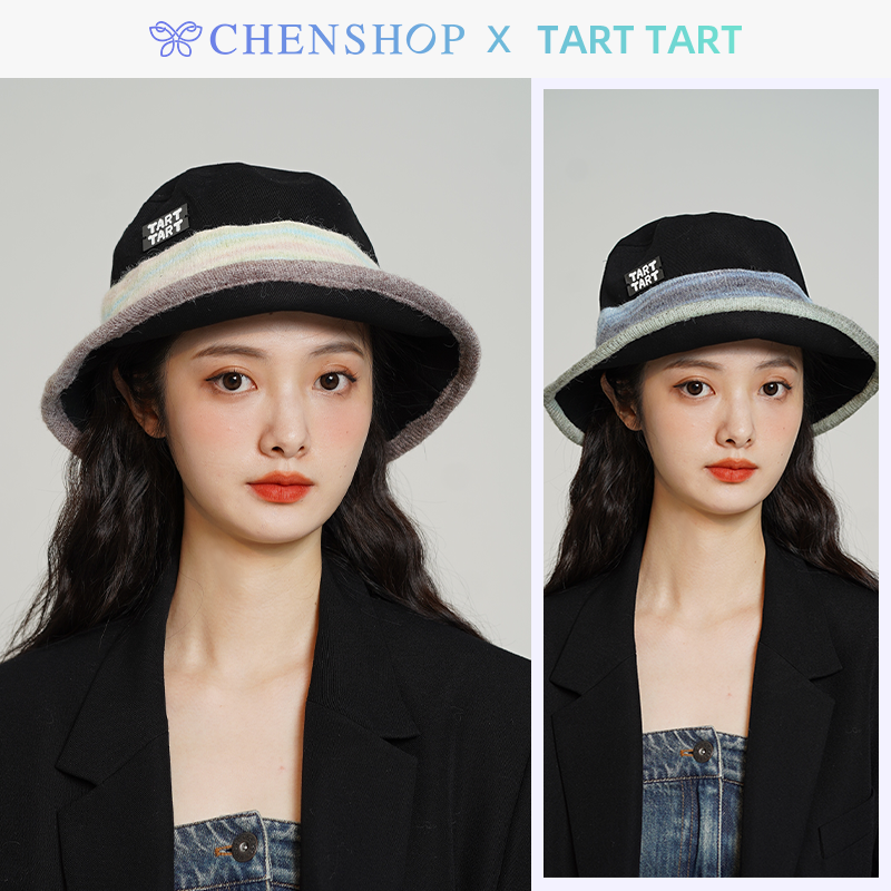 tart tart时尚潮流黑色牛仔翻边渔夫帽女百搭chenshop设计师品牌