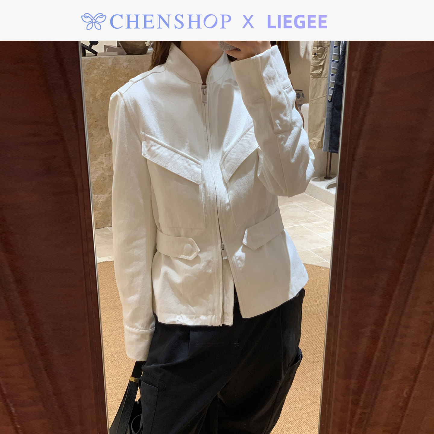 Flight水洗牛仔飞行员夹克外套