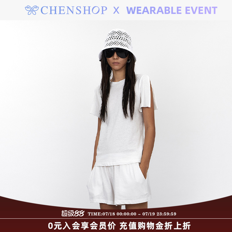 时尚新款开袖短袖T恤短袖百搭女